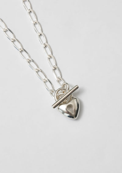 Heart Toggle Necklace, Silver
