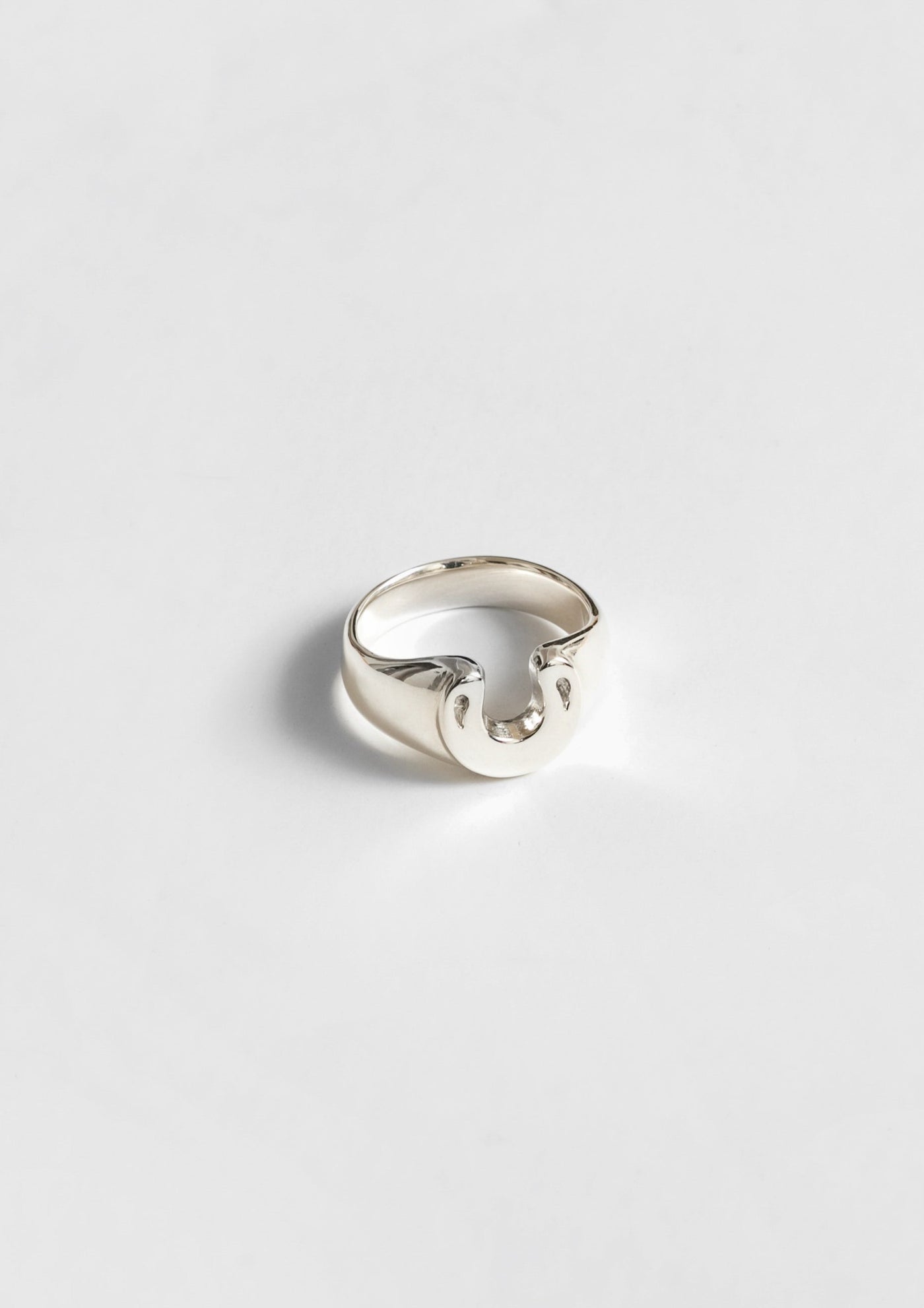 Horseshoe Signet Ring, Silver