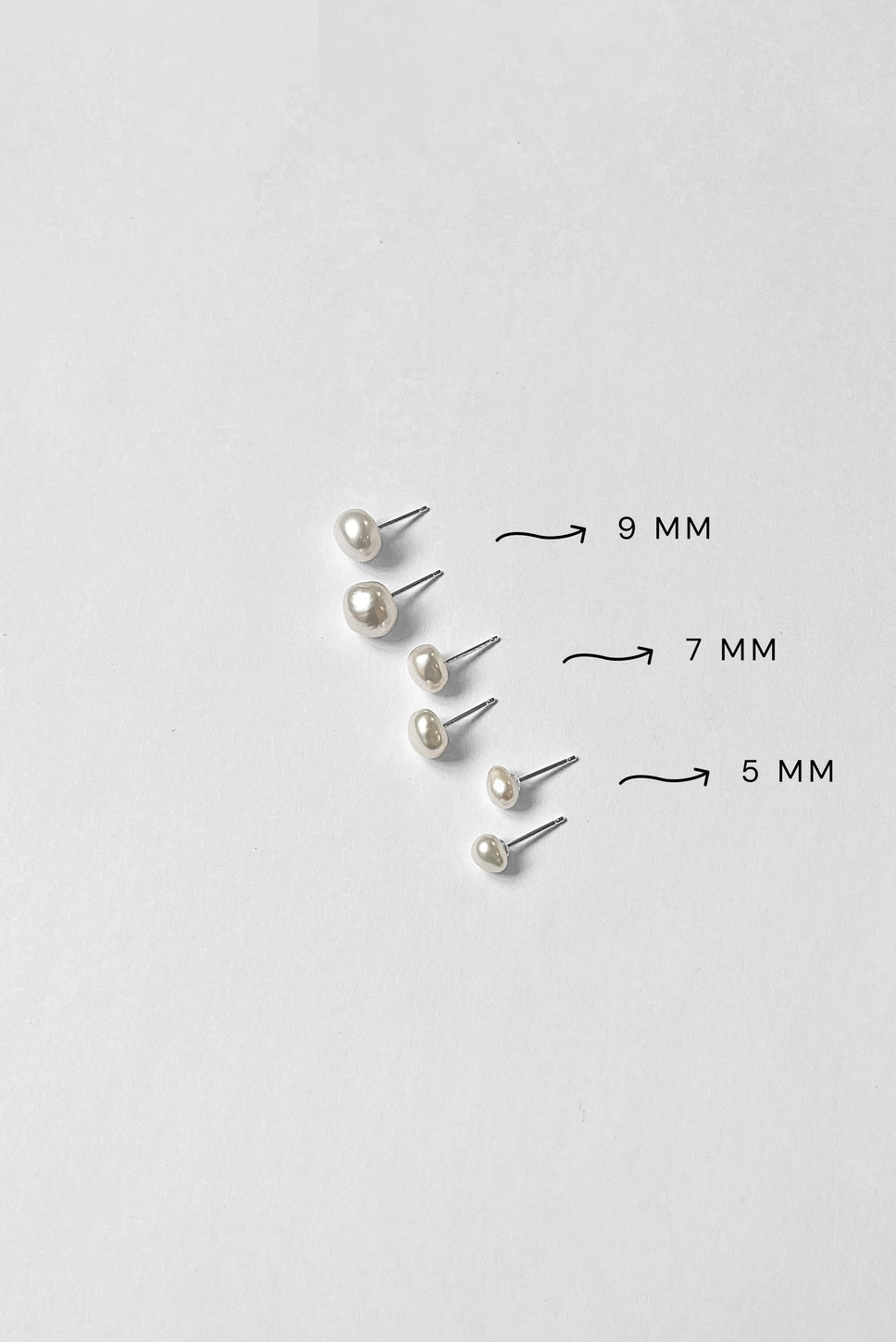 Keshi Pearl Studs, 7mm