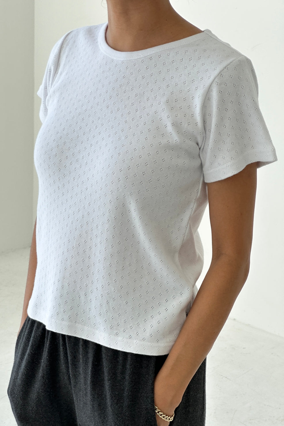 Pointelle Babe Tee, Snow White