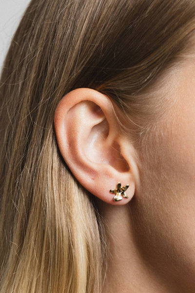 Flower Studs, Gold