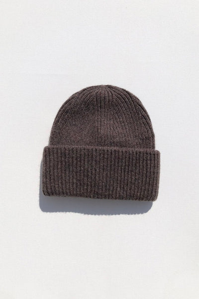 Chunky Wool Beanie, Brown