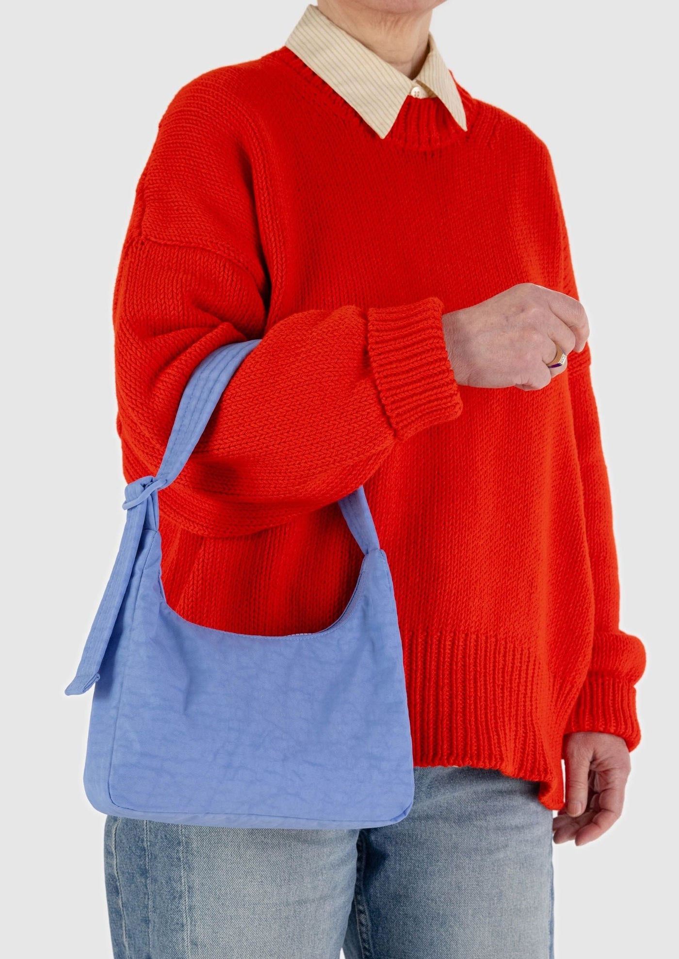 Mini Nylon Shoulder Bag, Cornflower