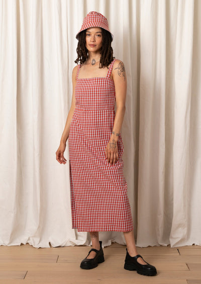 Column Dress, Poppy Ice Gingham