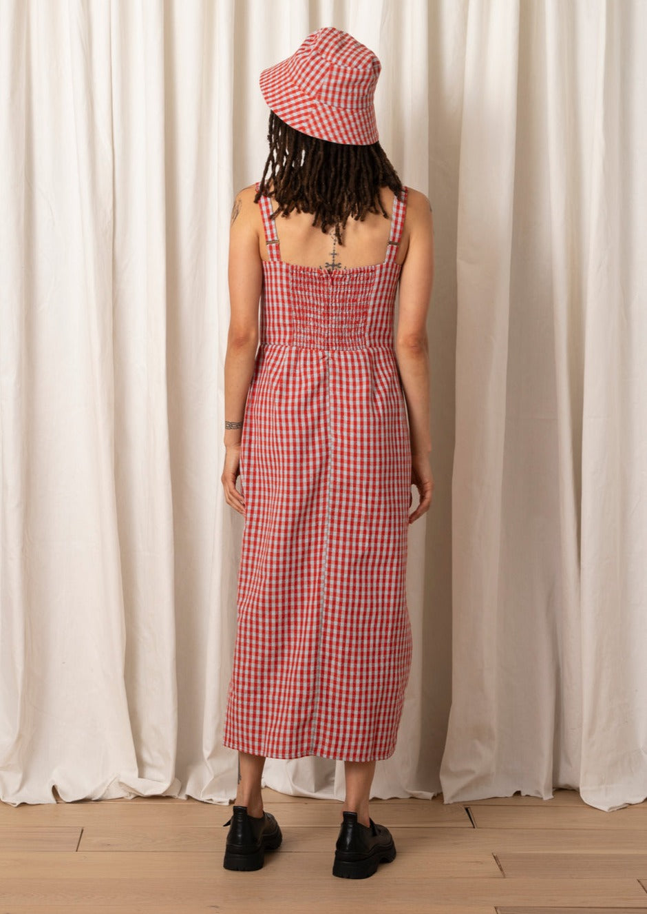 Column Dress, Poppy Ice Gingham