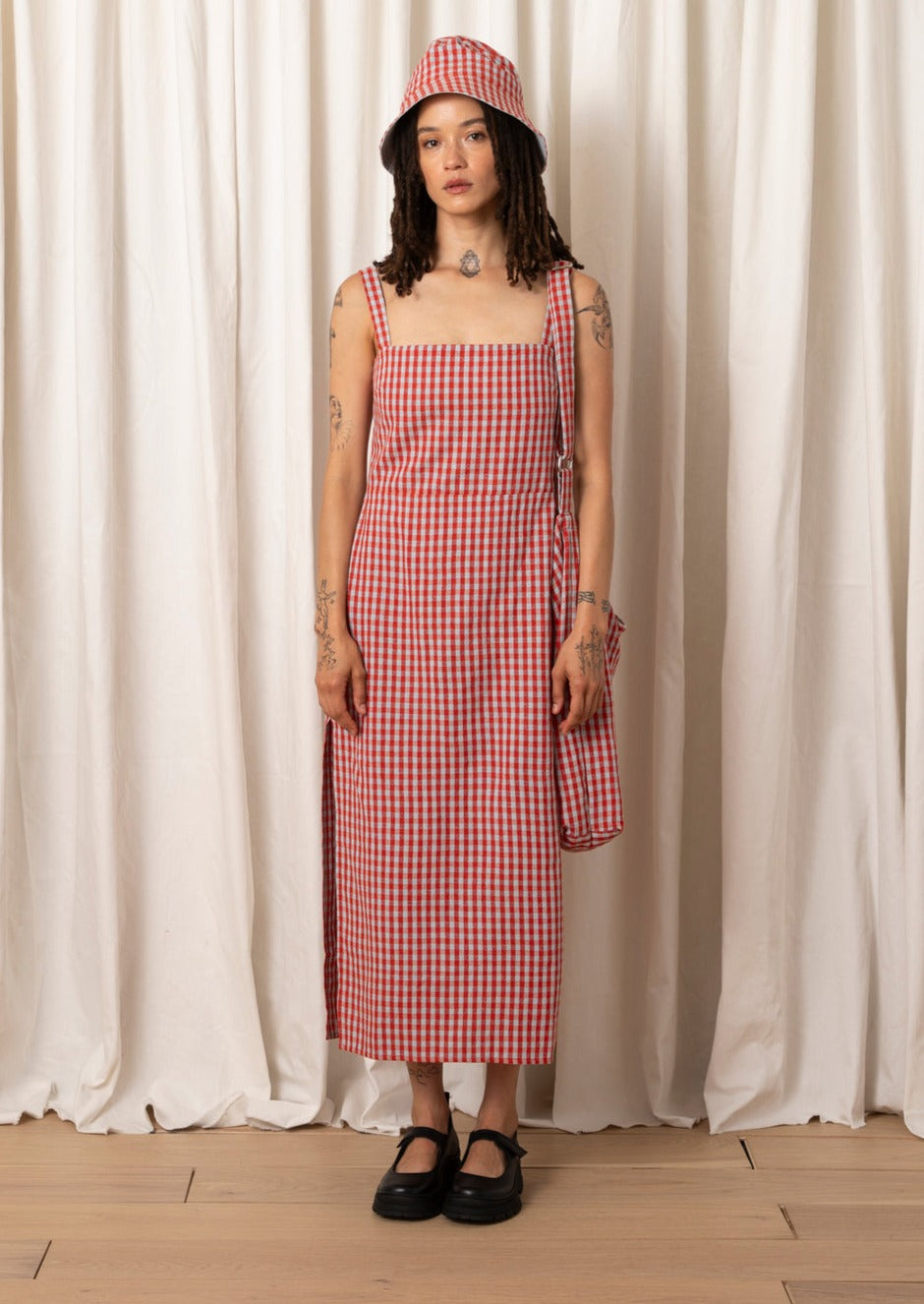 Column Dress, Poppy Ice Gingham