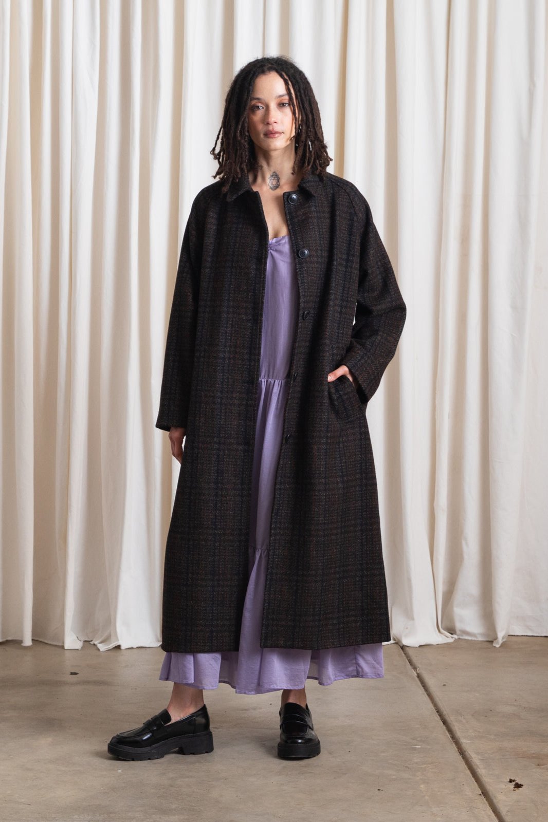 New Wool Trench, Plaid