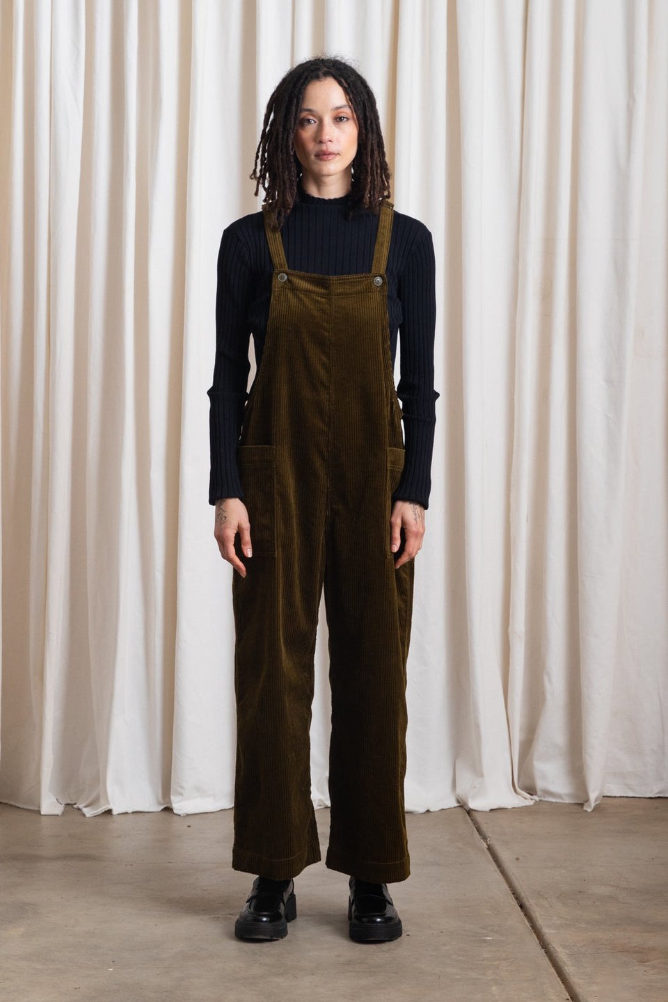 Overall Jumper, Olive Corduroy