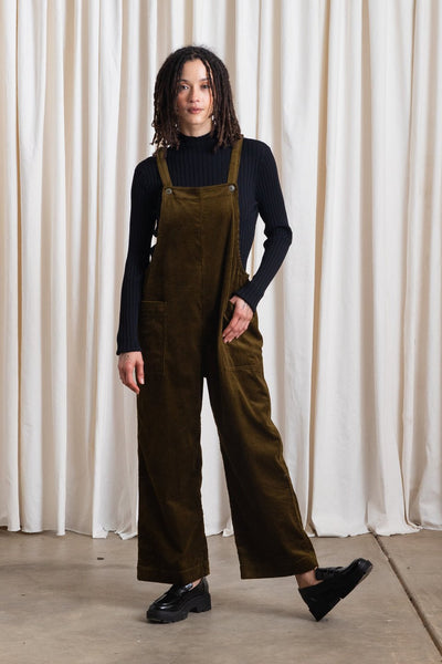 Overall Jumper, Olive Corduroy