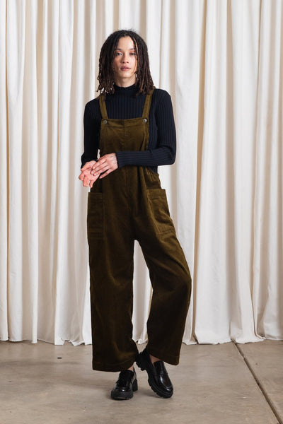 Overall Jumper, Olive Corduroy