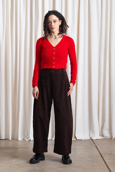 Loose Barrel Pant, Chocolate Corduroy