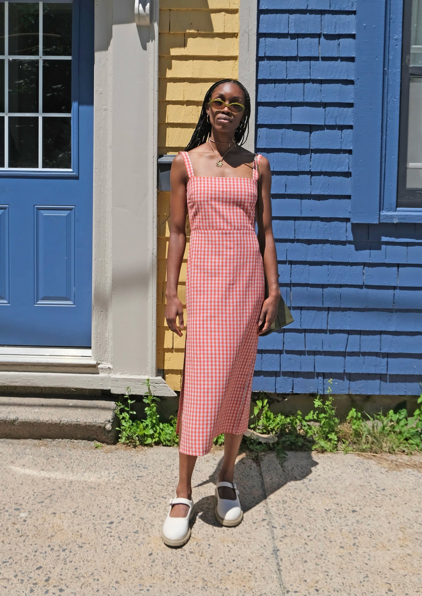 Column Dress, Poppy Ice Gingham