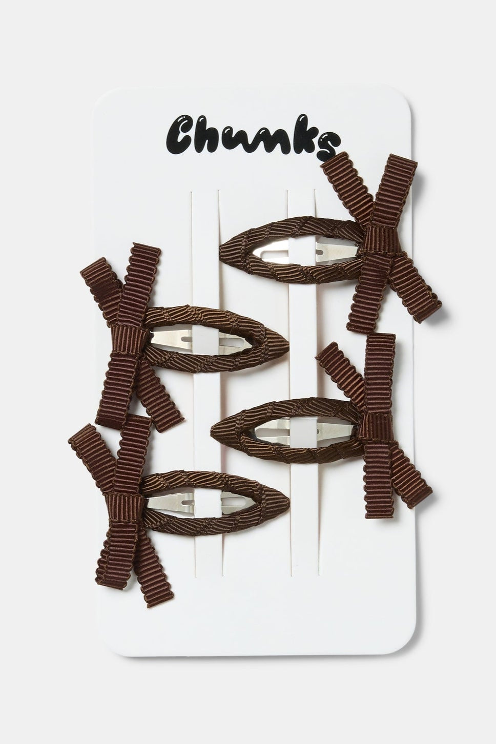 Bow Snap Clips, Chocolate