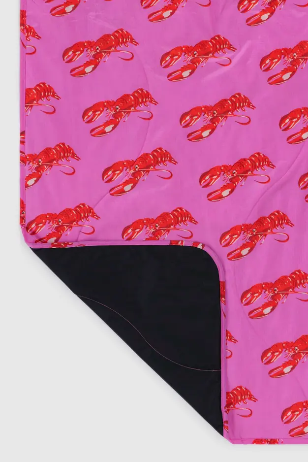 Puffy Picnic Blanket, Pink Lobster