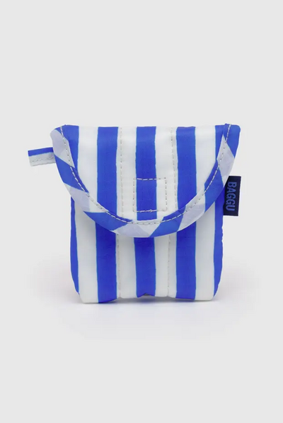 Puffy Airpods Case, Blue Painted Stripe