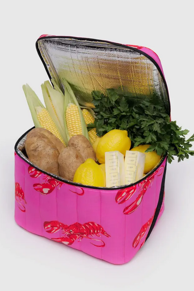 Puffy Cooler Bag, Pink Lobster
