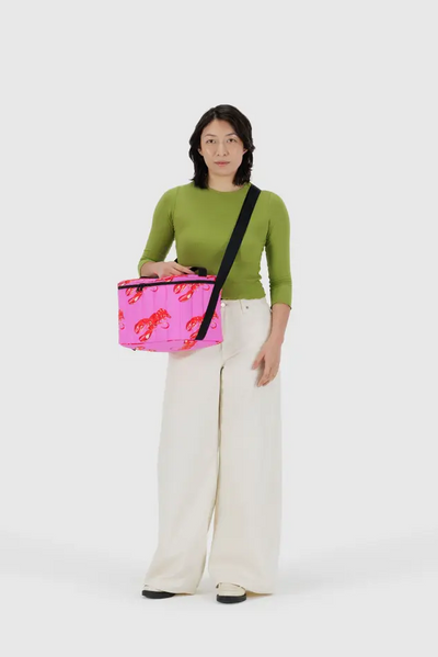 Puffy Cooler Bag, Pink Lobster