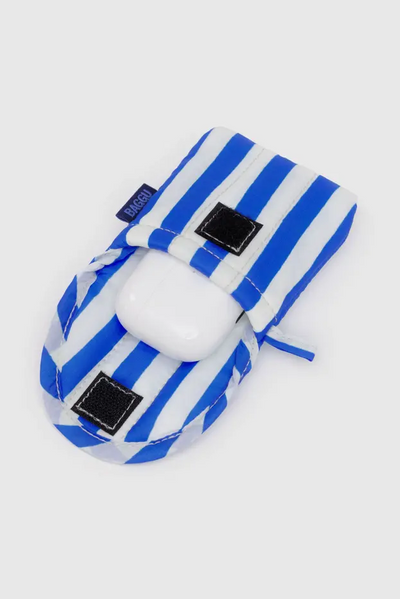 Puffy Airpods Case, Blue Painted Stripe