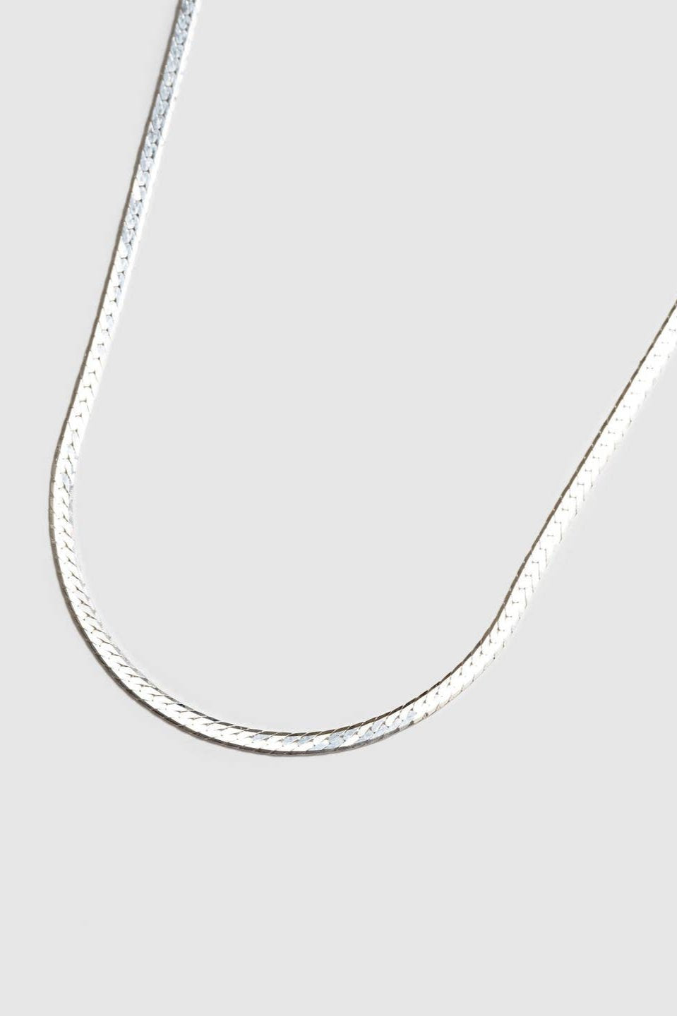 Thin Herringbone Chain, Silver