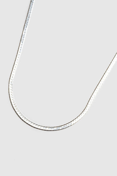 Thin Herringbone Chain, Silver