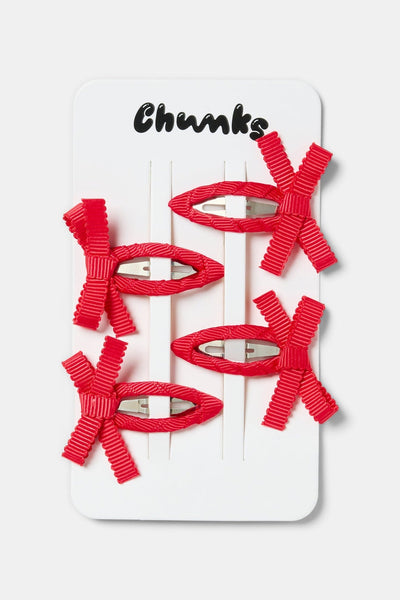 Bow Snap Clips, Cherry