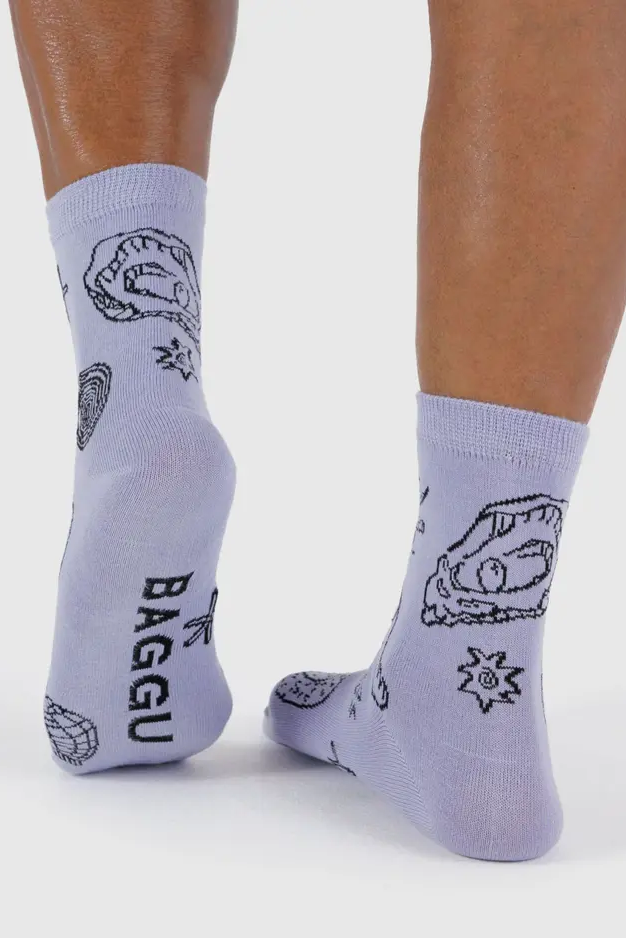 Crew Socks, Light Blue Shells