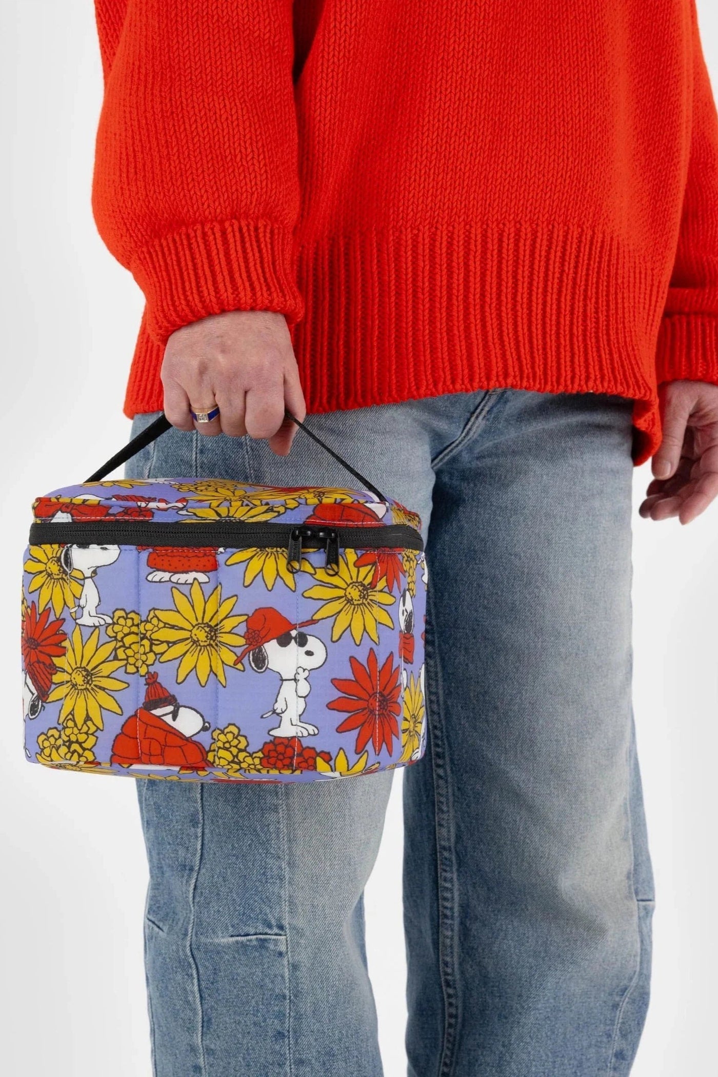 Puffy Lunch Bag, Floral Snoopy