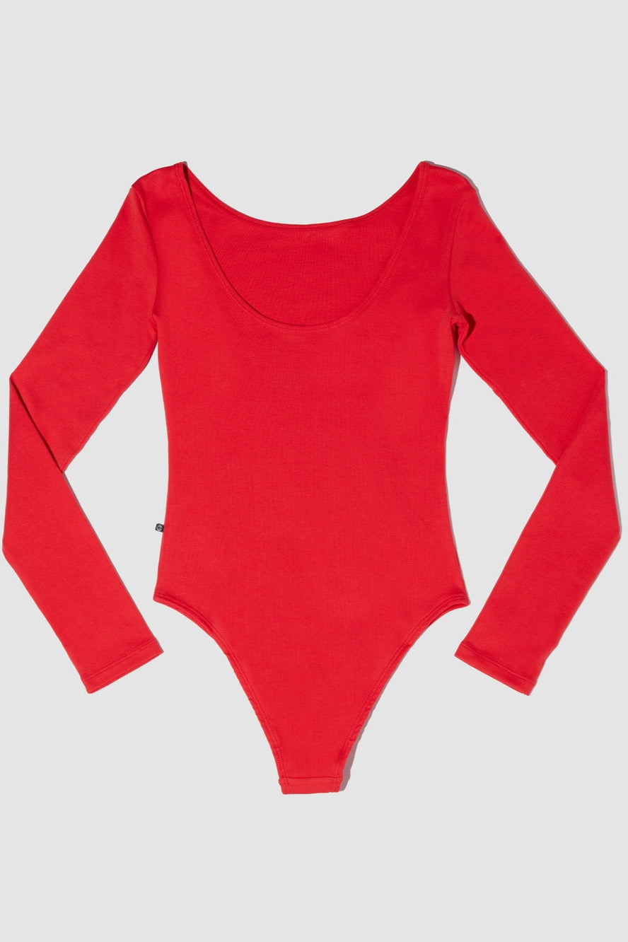 Scoop Neck Bodysuit, Ruby