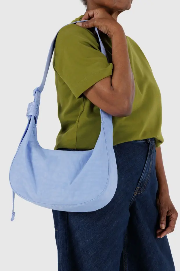 Medium Crescent Bag, French Blue