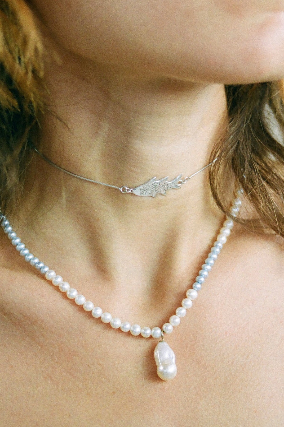 Enki Choker Necklace, Silver