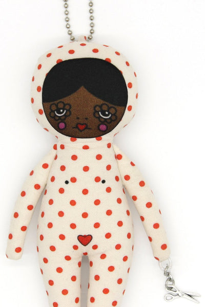 6-inch Red Polka Dot Bag Charm Doll