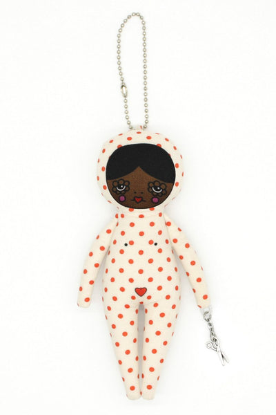 6-inch Red Polka Dot Bag Charm Doll