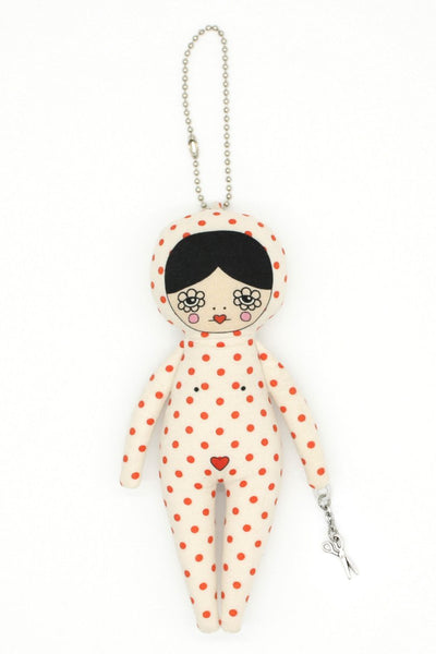6-inch Red Polka Dot Bag Charm Doll