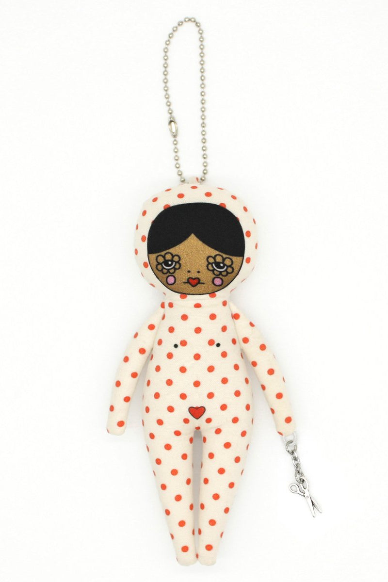 6-inch Red Polka Dot Bag Charm Doll