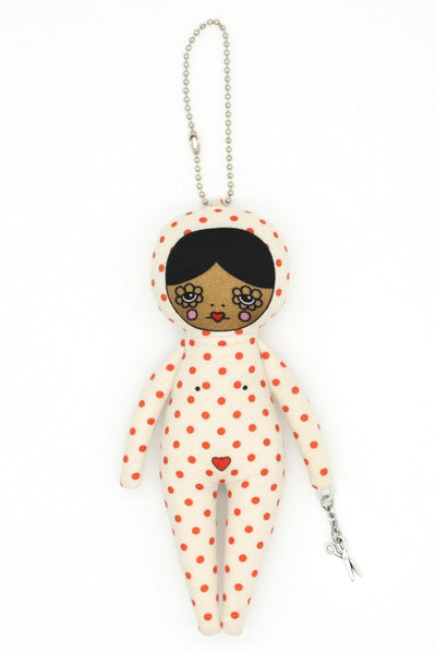 6-inch Red Polka Dot Bag Charm Doll
