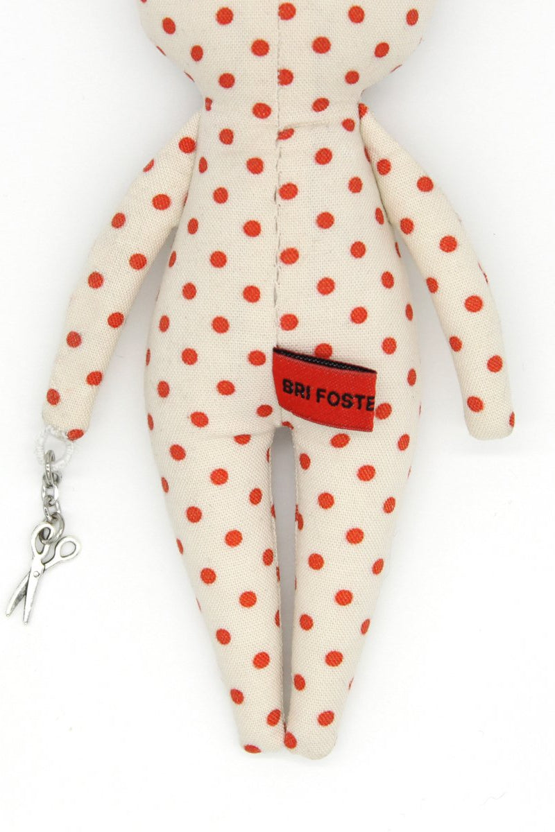 6-inch Red Polka Dot Bag Charm Doll