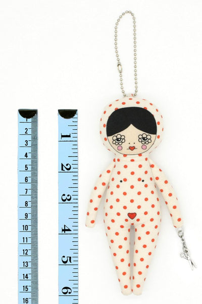 6-inch Red Polka Dot Bag Charm Doll