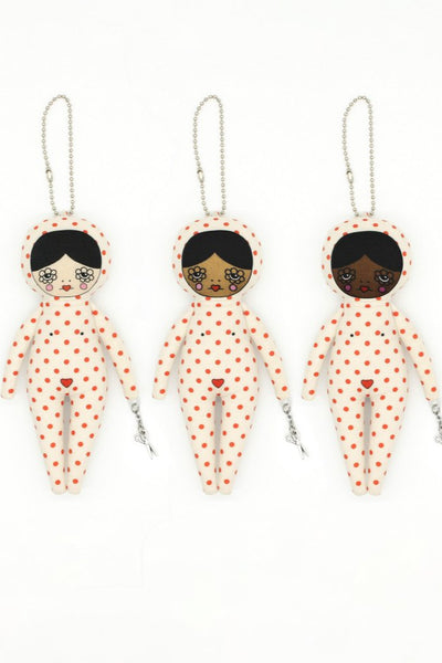 6-inch Red Polka Dot Bag Charm Doll