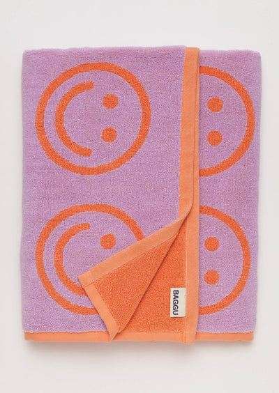 Bath Towel, Lilac Happy