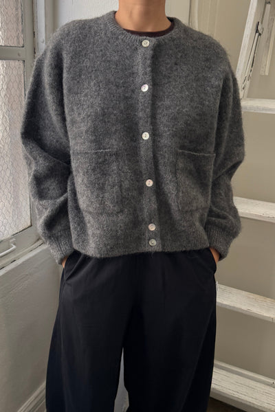 Amelie Alpaca Cardigan, Charcoal