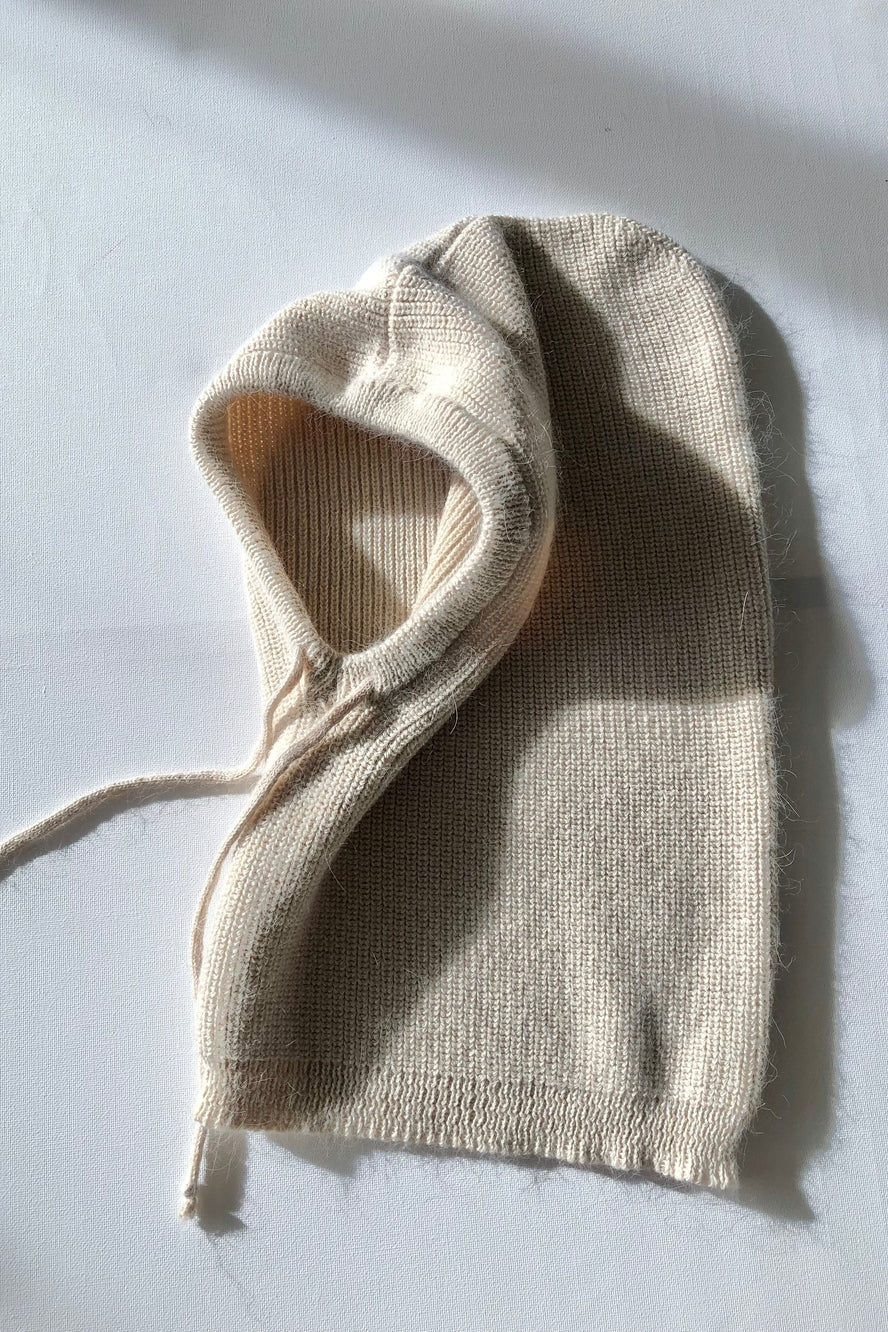 Angora Wool Balaclava, Cream