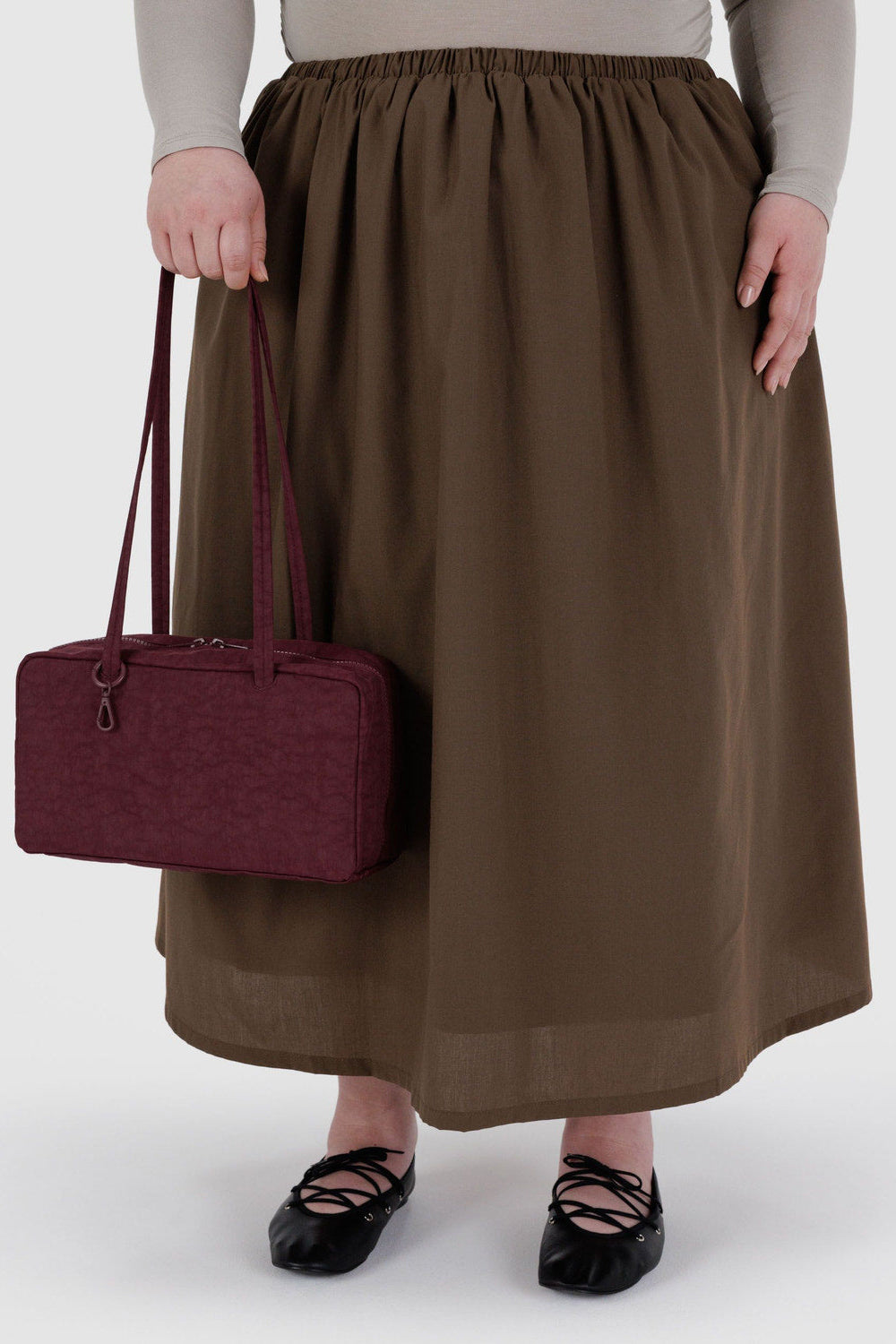 Nylon Bowler Bag, Mahogany