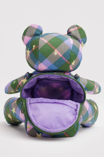 Nylon Bear Bag, Green Star Plaid