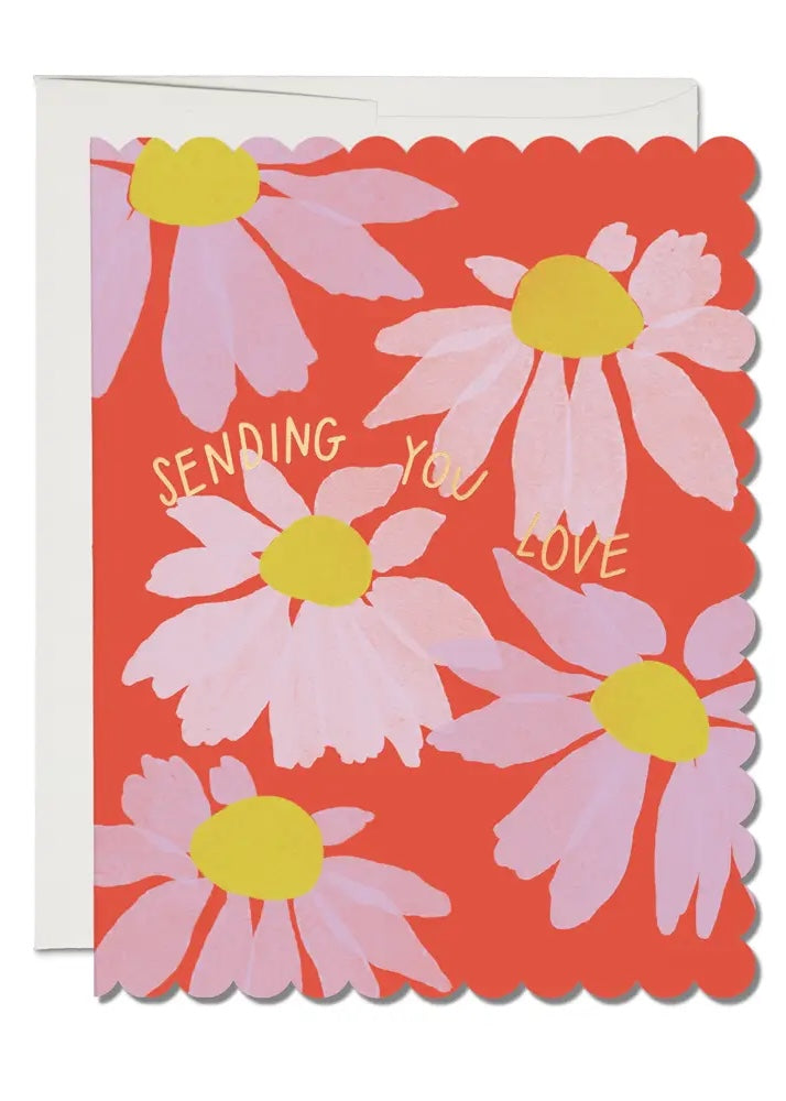 Scalloped Coneflower Sympathy Card