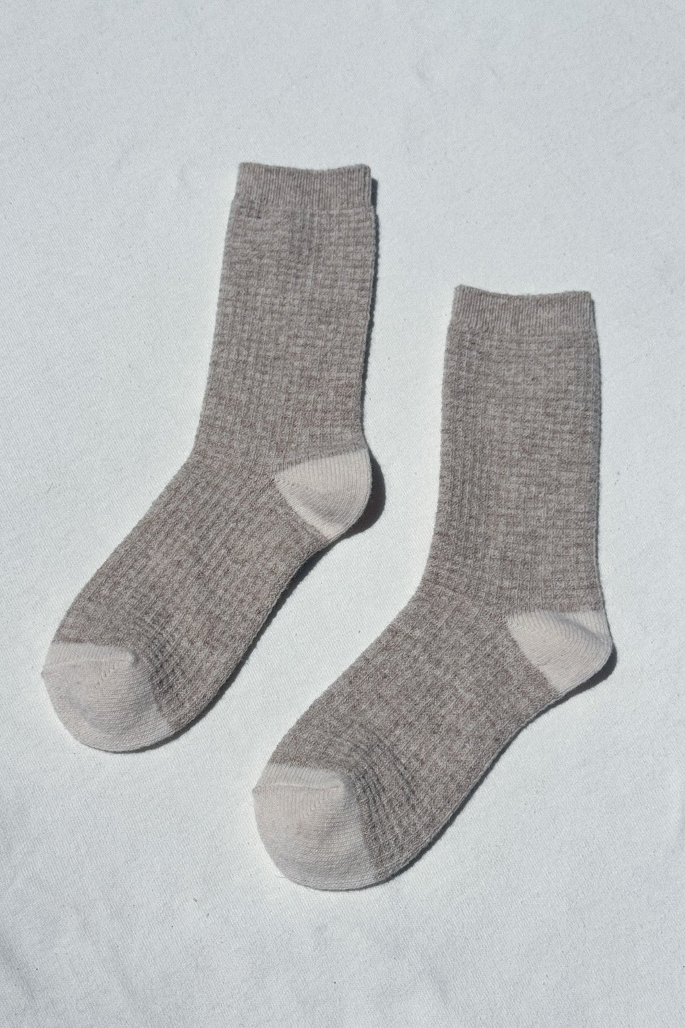 Wool Waffle Socks, Oatmeal