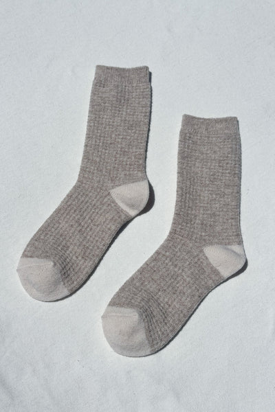 Wool Waffle Socks, Oatmeal