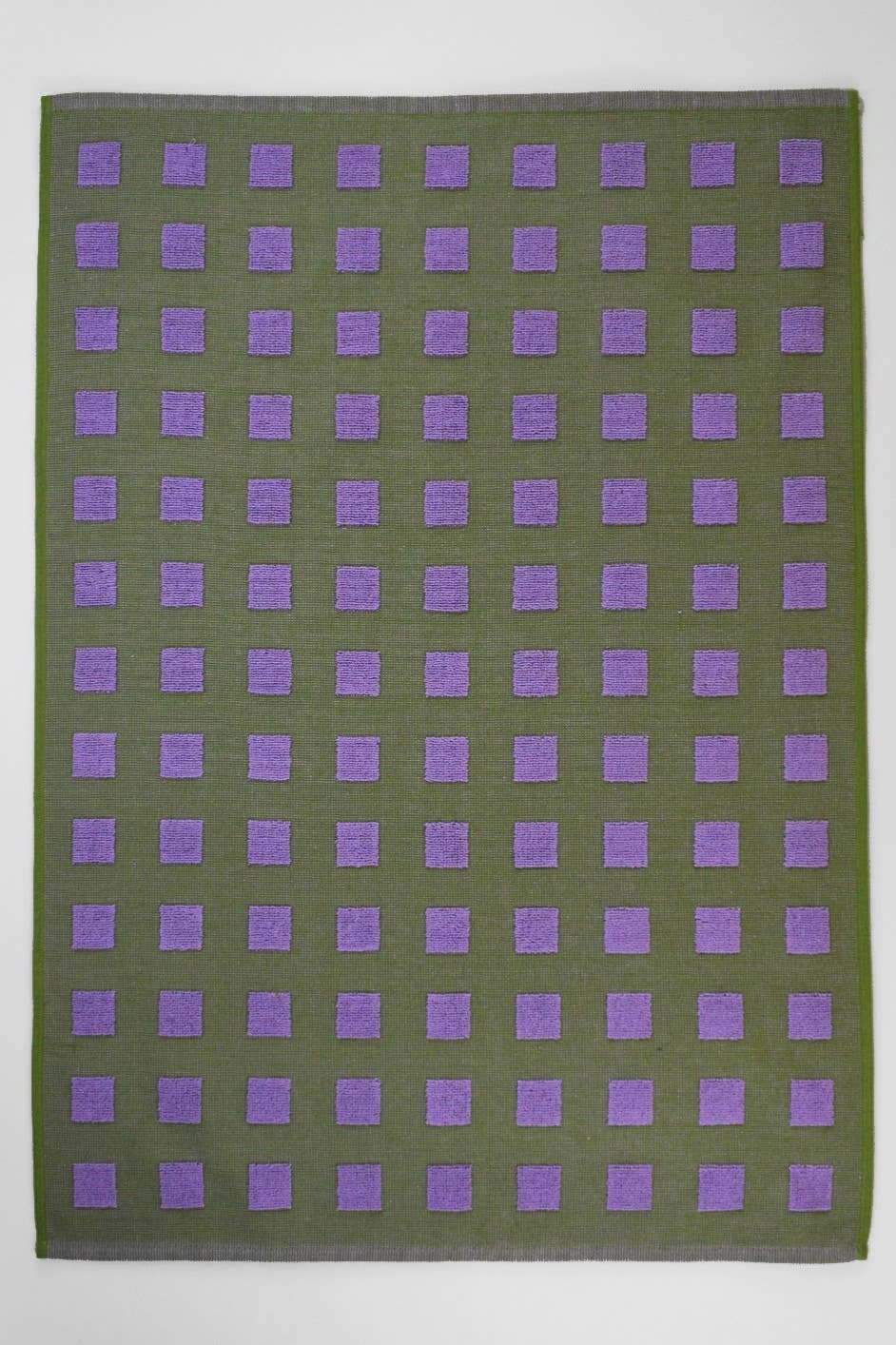 Lilac/Olive Squares Tea Towel