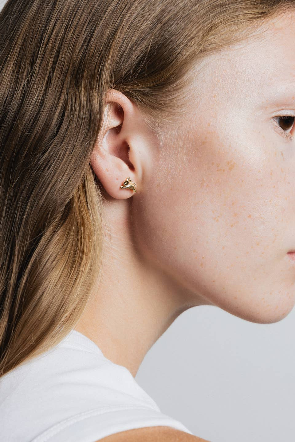 Bunny Stud Earrings, Gold