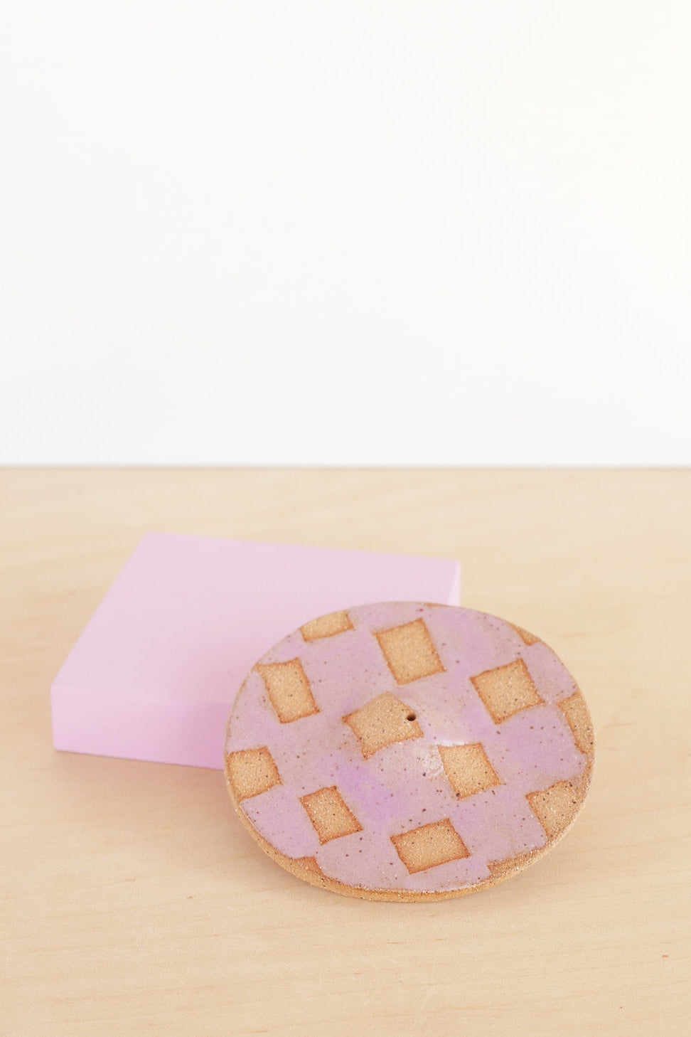 Incense Holder, Lilac Checks