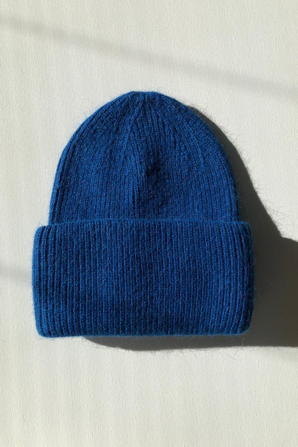 Royal Angora Wool Beanie, Blue Sapphire